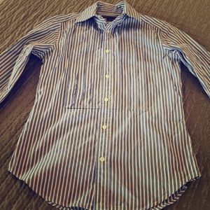 Long Sleeved Blue and White Ralph Lauren blouse
